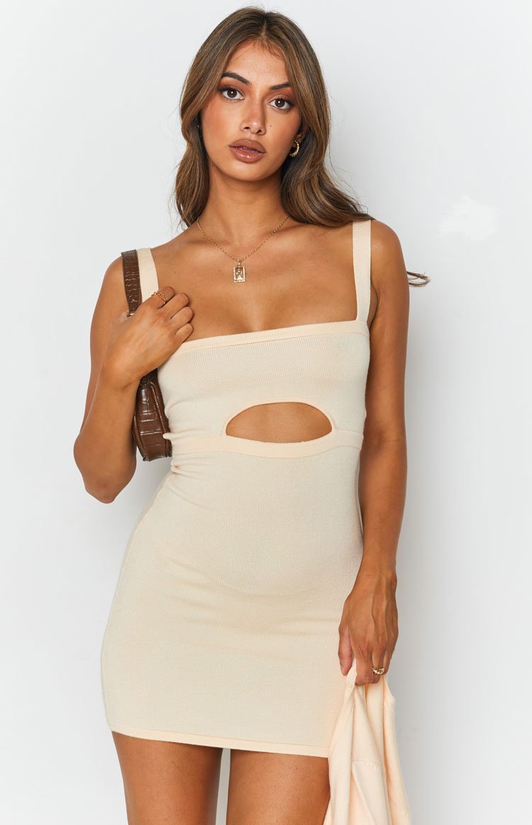 Zuri Knit Dress with Bolero Cream-Vavasi.All Rights Reserved.