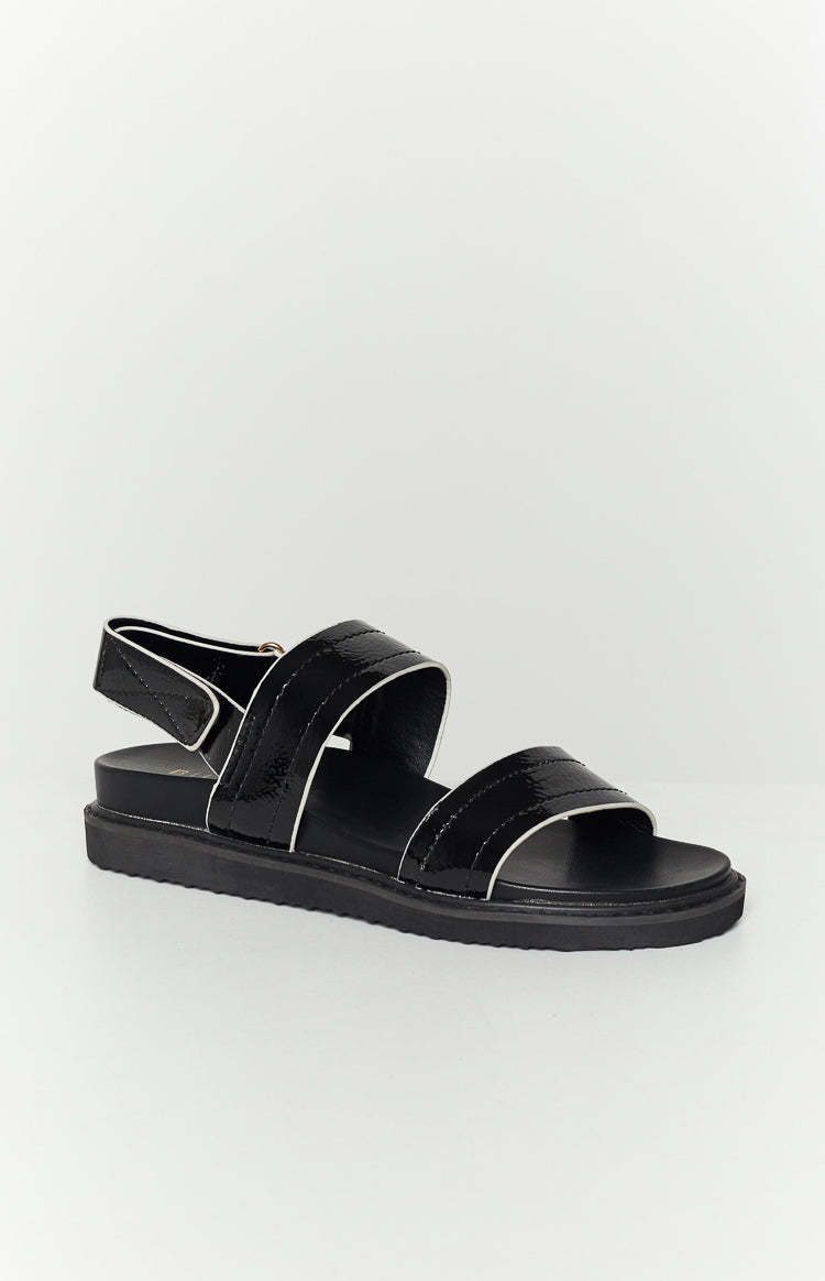 Billini Zyla Black Crinkle Sandal-Vavasi.All Rights Reserved.