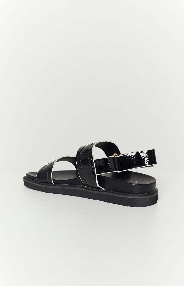 Billini Zyla Black Crinkle Sandal-Vavasi.All Rights Reserved.