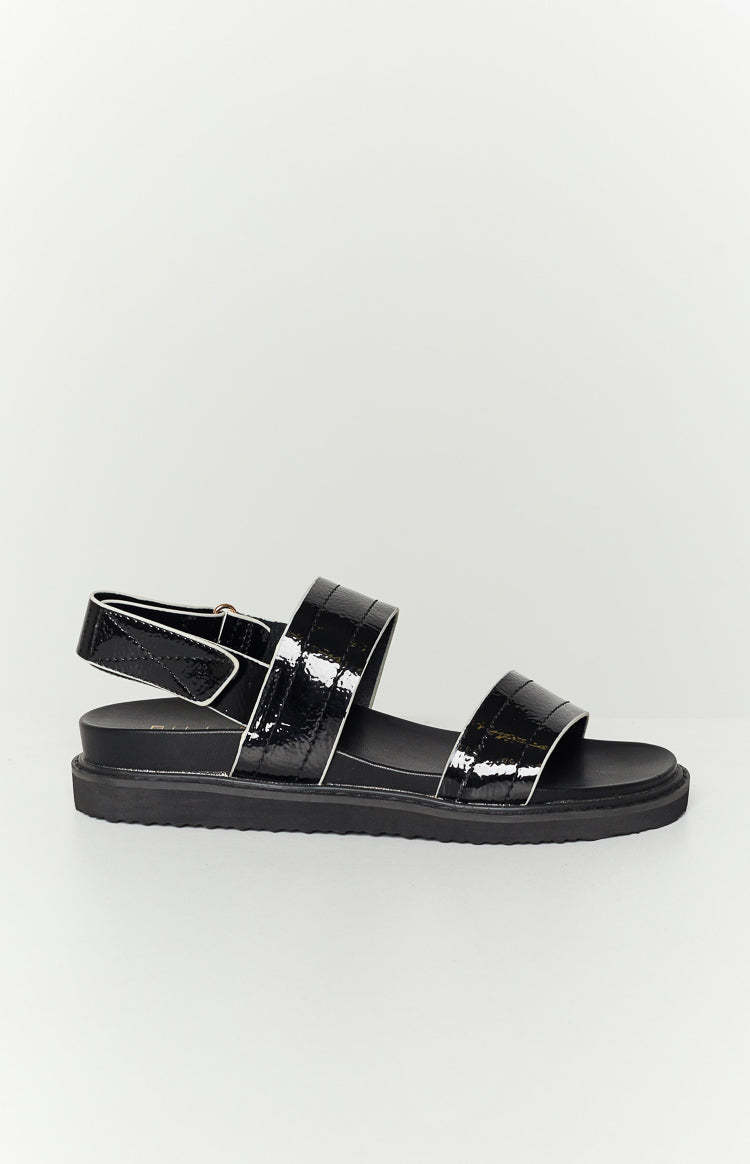 Billini Zyla Black Crinkle Sandal-Vavasi.All Rights Reserved.
