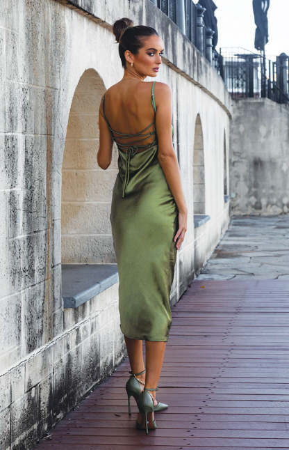 Amaryllis Dress Khaki-Vavasi.All Rights Reserved.