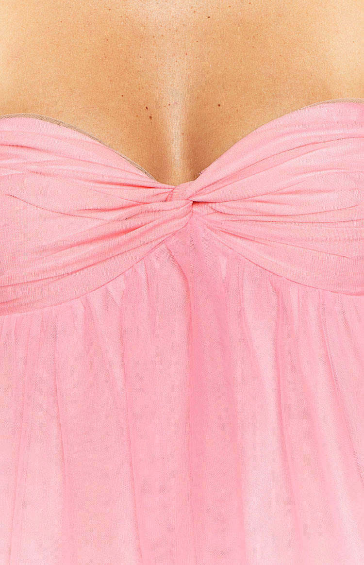 Amba Pink Strapless Mini Dress-Vavasi.All Rights Reserved.