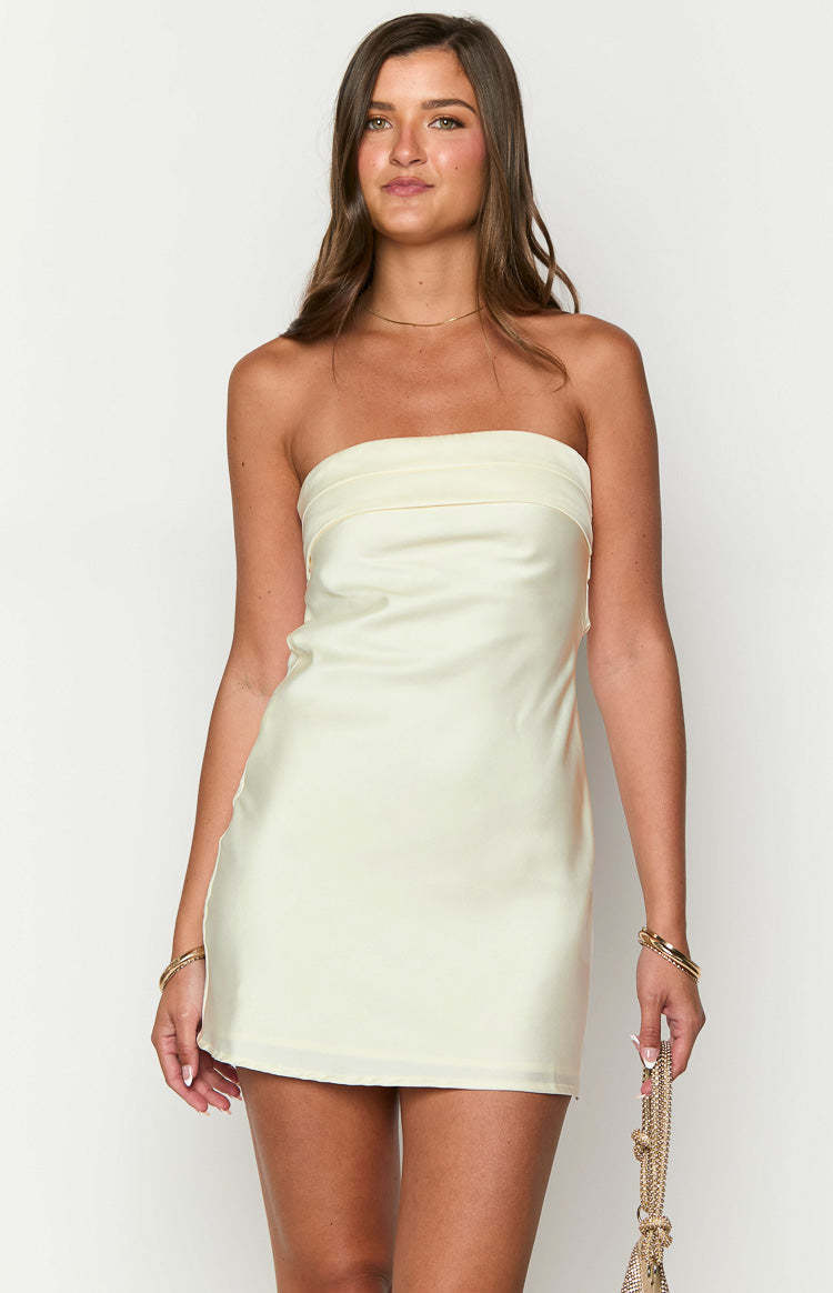 Annie Cream Strapless Mini Dress-Vavasi.All Rights Reserved.