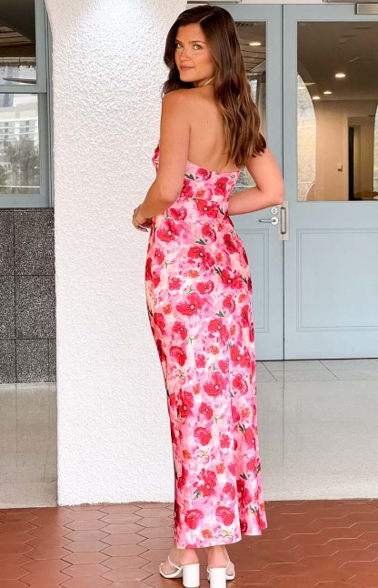 Ashley Pink Floral Formal Maxi Dress-Vavasi.All Rights Reserved.