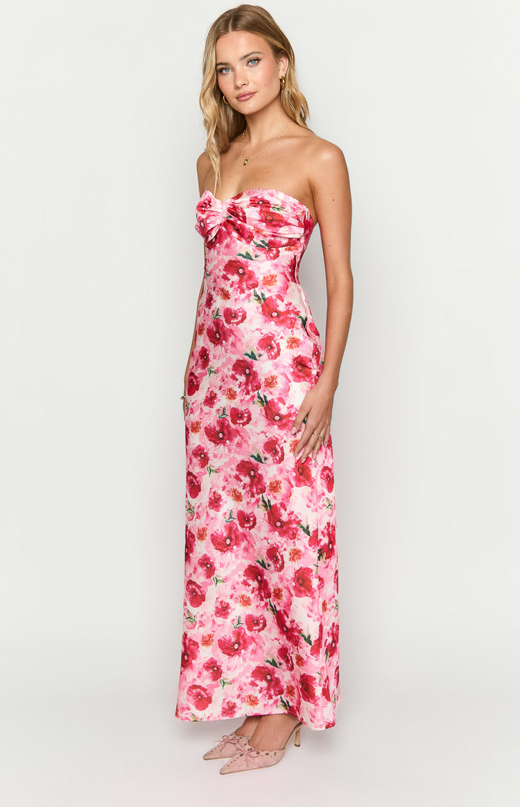 Ashley Pink Floral Formal Maxi Dress-Vavasi.All Rights Reserved.