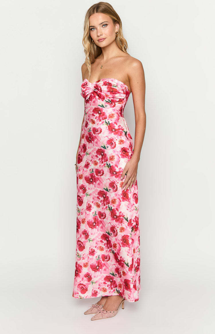 Ashley Pink Floral Formal Maxi Dress-Vavasi.All Rights Reserved.