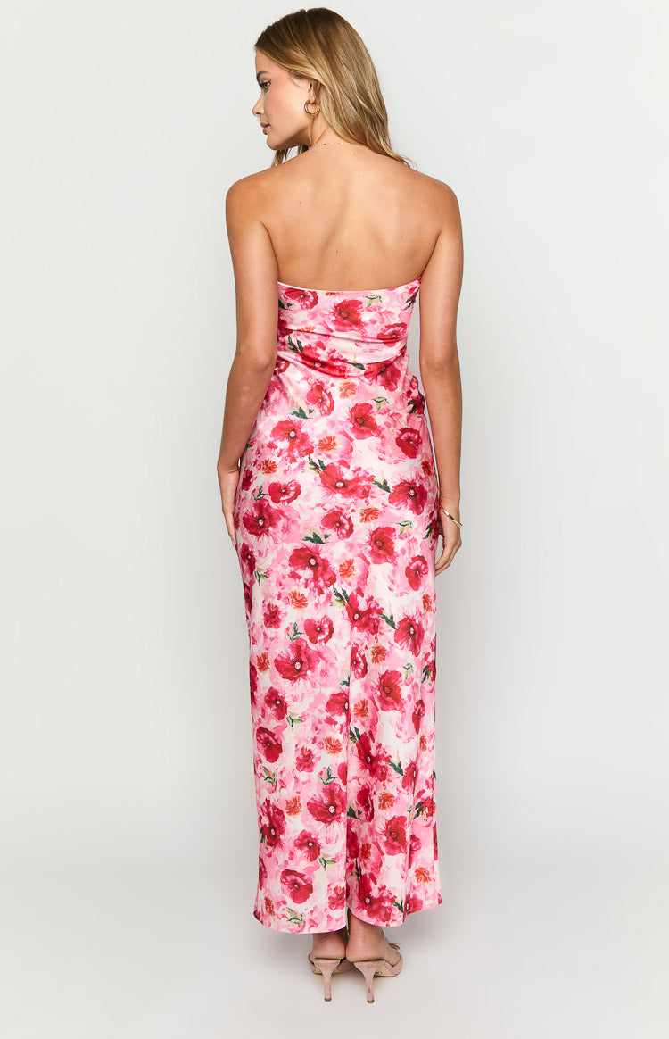 Ashley Pink Floral Formal Maxi Dress-Vavasi.All Rights Reserved.