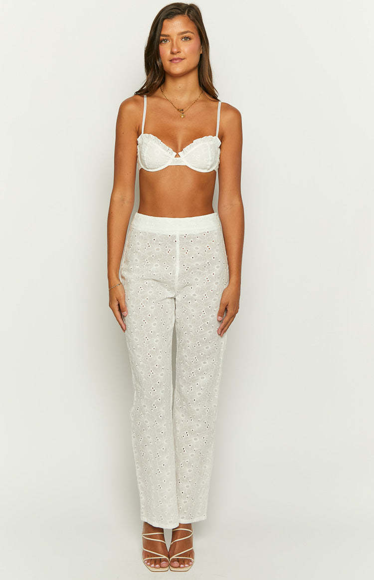 Ash White Floral Pants-Vavasi.All Rights Reserved.