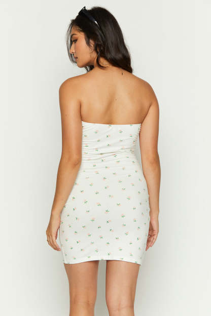 Auli White Floral Strapless Mini Dress-Vavasi.All Rights Reserved.