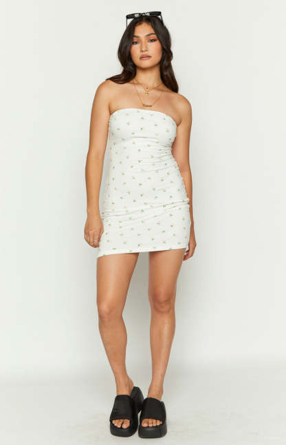 Auli White Floral Strapless Mini Dress-Vavasi.All Rights Reserved.