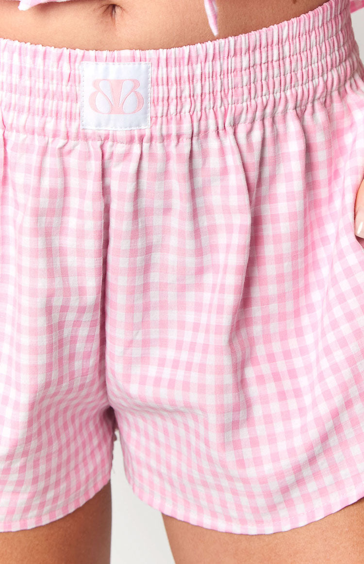 Baxter Pink Gingham Shorts-Vavasi.All Rights Reserved.