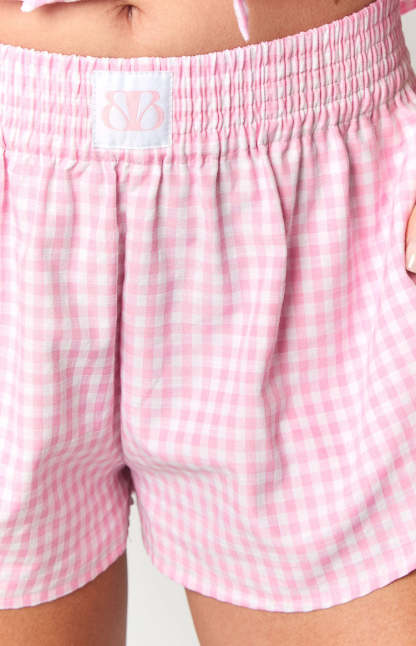 Baxter Pink Gingham Shorts-Vavasi.All Rights Reserved.