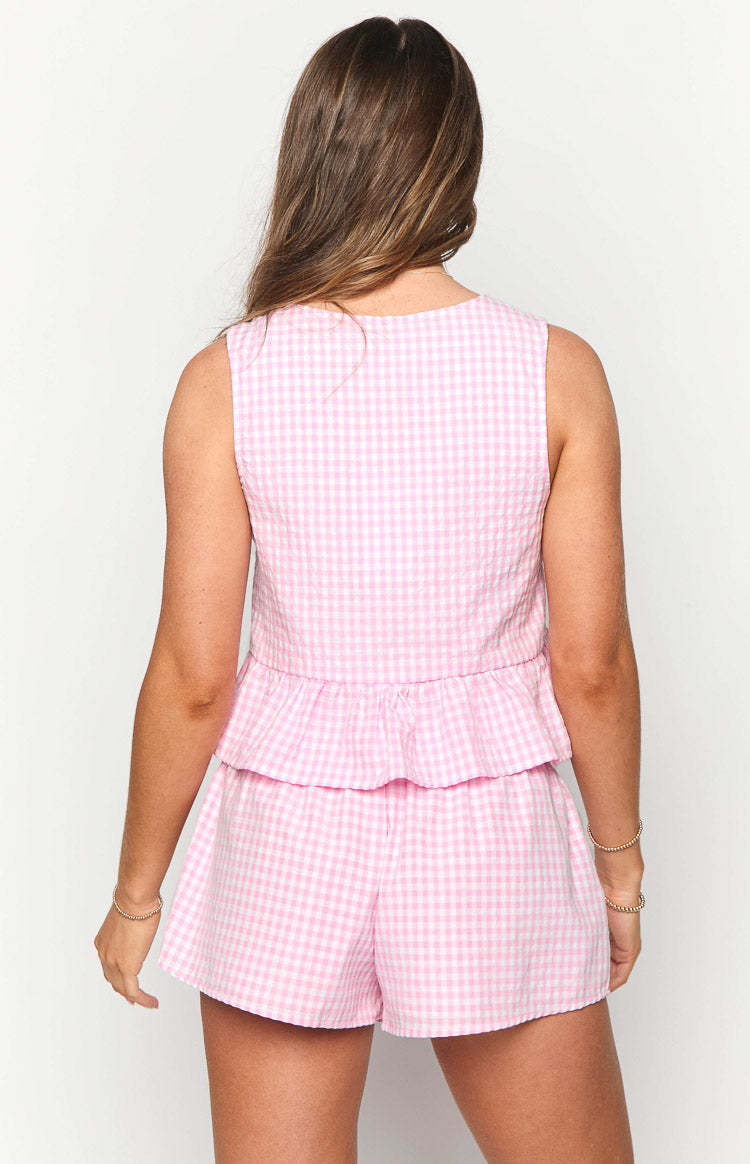 Baxter Pink Gingham Top-Vavasi.All Rights Reserved.