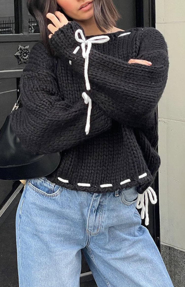 Bea Black Sweater-Vavasi.All Rights Reserved.