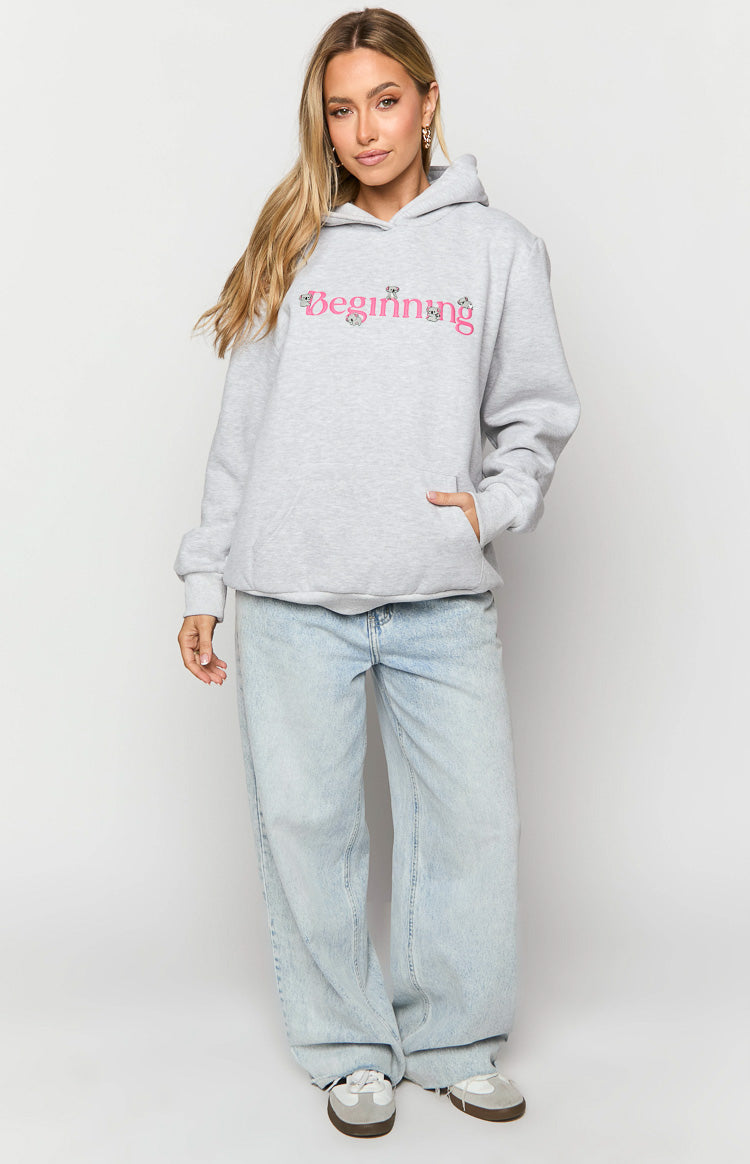 Beginning Grey Marl Koala Bubble Hoodie-Vavasi.All Rights Reserved.