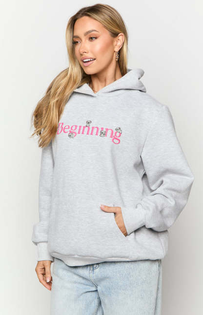 Beginning Grey Marl Koala Bubble Hoodie-Vavasi.All Rights Reserved.
