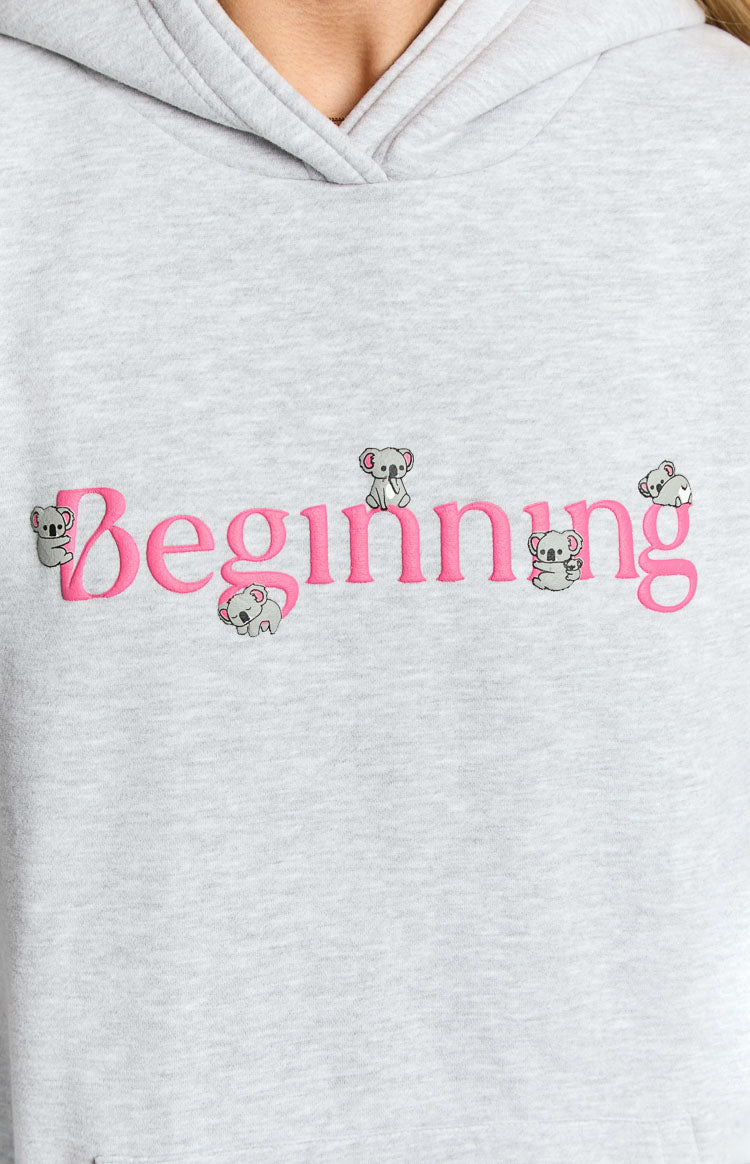 Beginning Grey Marl Koala Bubble Hoodie-Vavasi.All Rights Reserved.