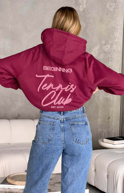Beginning Red Tennis Club Bubble Hoodie-Vavasi.All Rights Reserved.