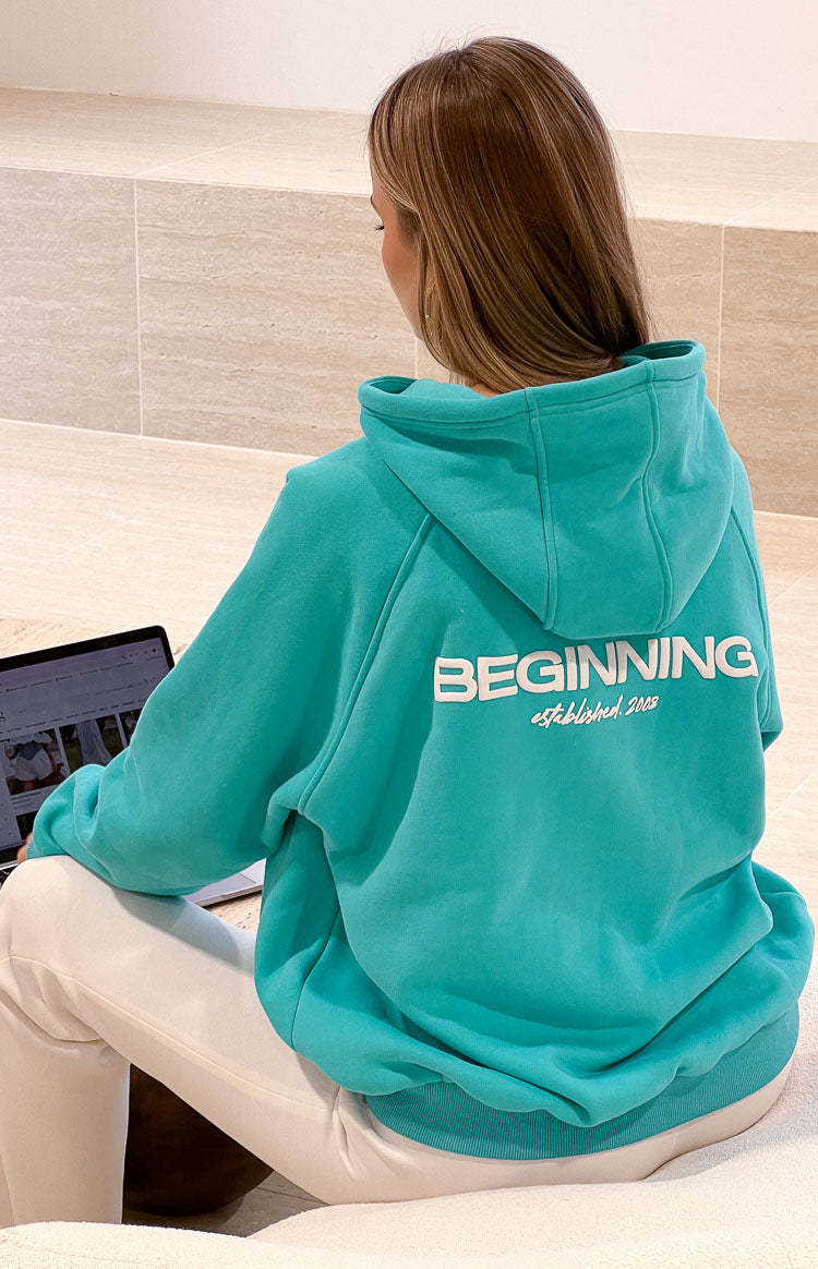 Beginning Teal Established Bubble Hoodie-Vavasi.All Rights Reserved.