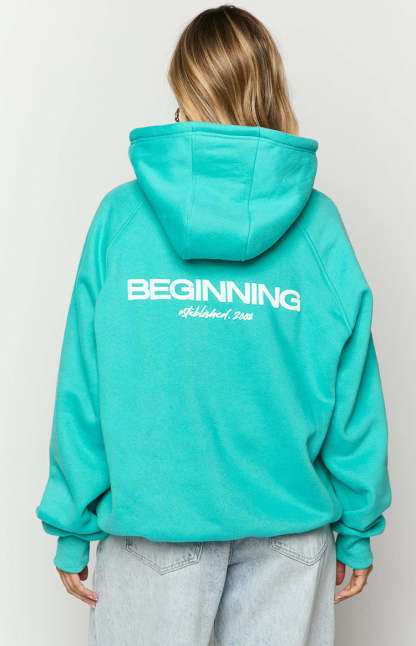 Beginning Teal Established Bubble Hoodie-Vavasi.All Rights Reserved.