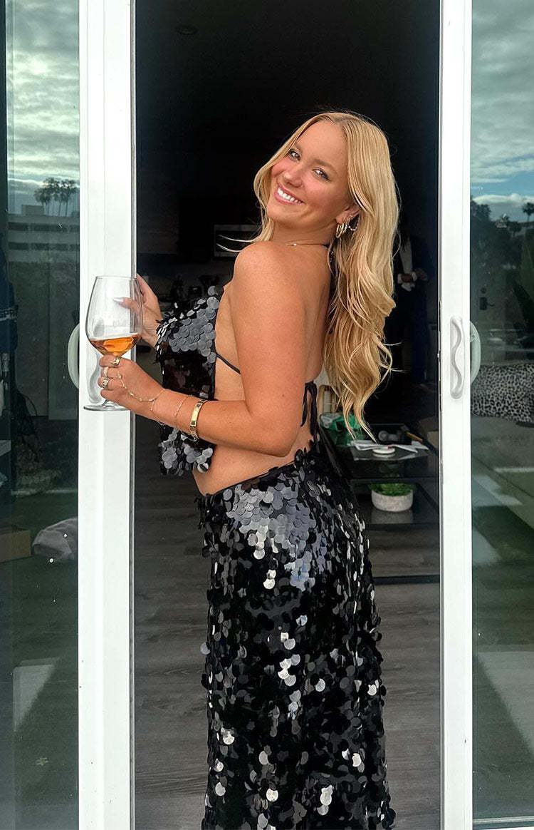 Ibiza Black Sequin Strapless Top-Vavasi.All Rights Reserved.