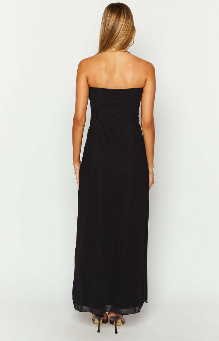 Braelyn Black Strapless Maxi Dress-Vavasi.All Rights Reserved.