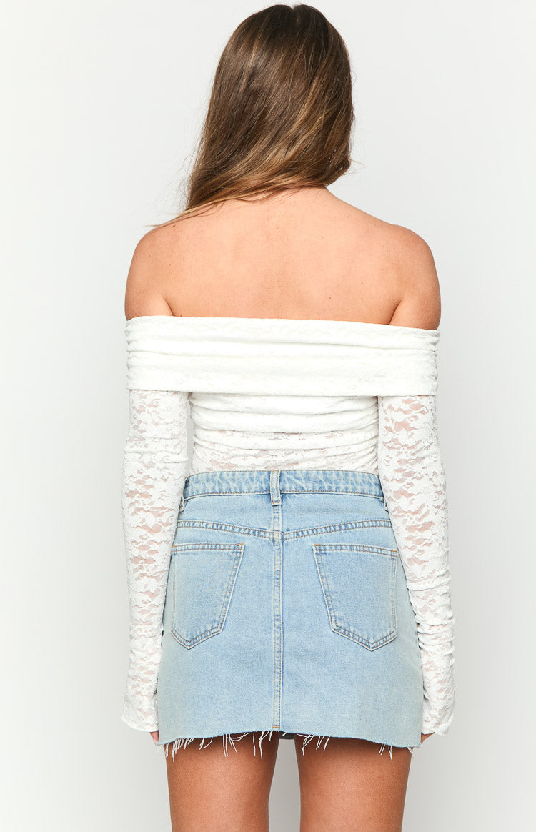 Brodie White Lace Off The Shoulder Top-Vavasi.All Rights Reserved.
