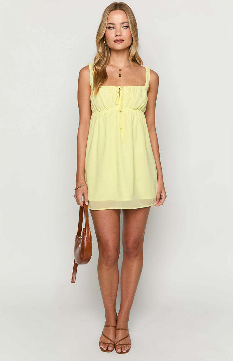 Brooke Yellow Mini Dress-Vavasi.All Rights Reserved.