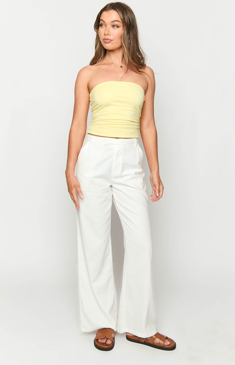 Cabo White Linen Blend Pants-Vavasi.All Rights Reserved.
