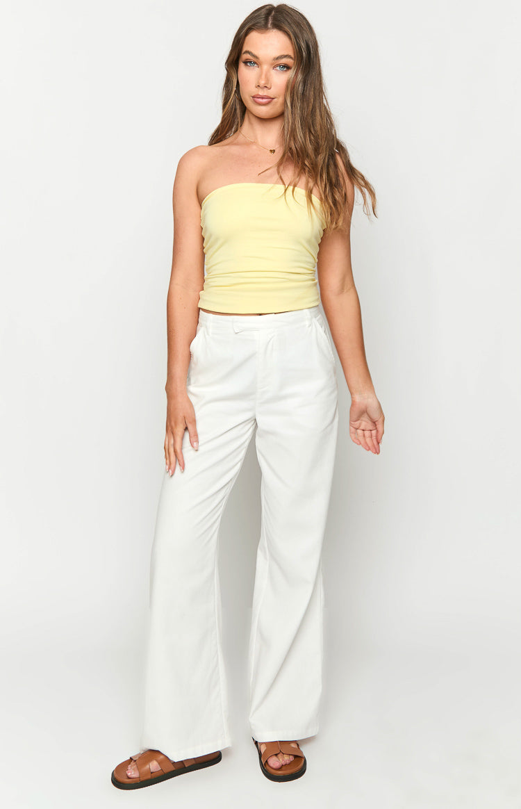Cabo White Linen Blend Pants-Vavasi.All Rights Reserved.