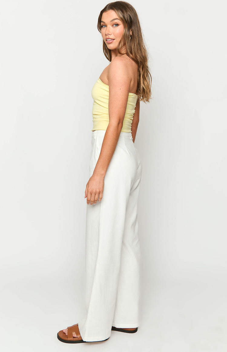 Cabo White Linen Blend Pants-Vavasi.All Rights Reserved.