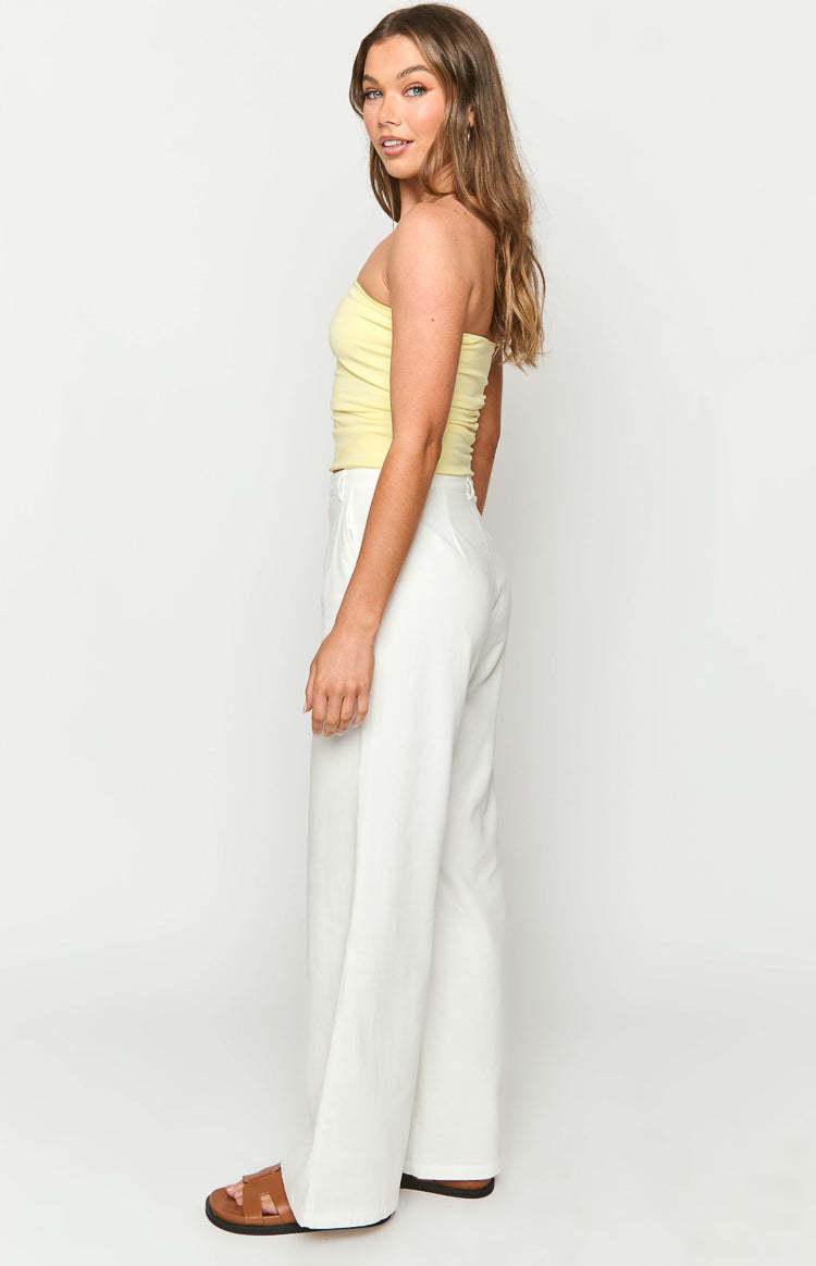 Cabo White Linen Blend Pants-Vavasi.All Rights Reserved.