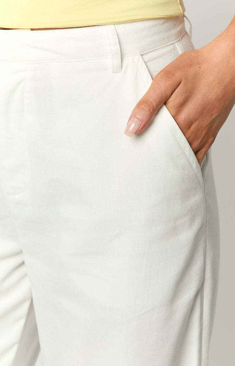 Cabo White Linen Blend Pants-Vavasi.All Rights Reserved.