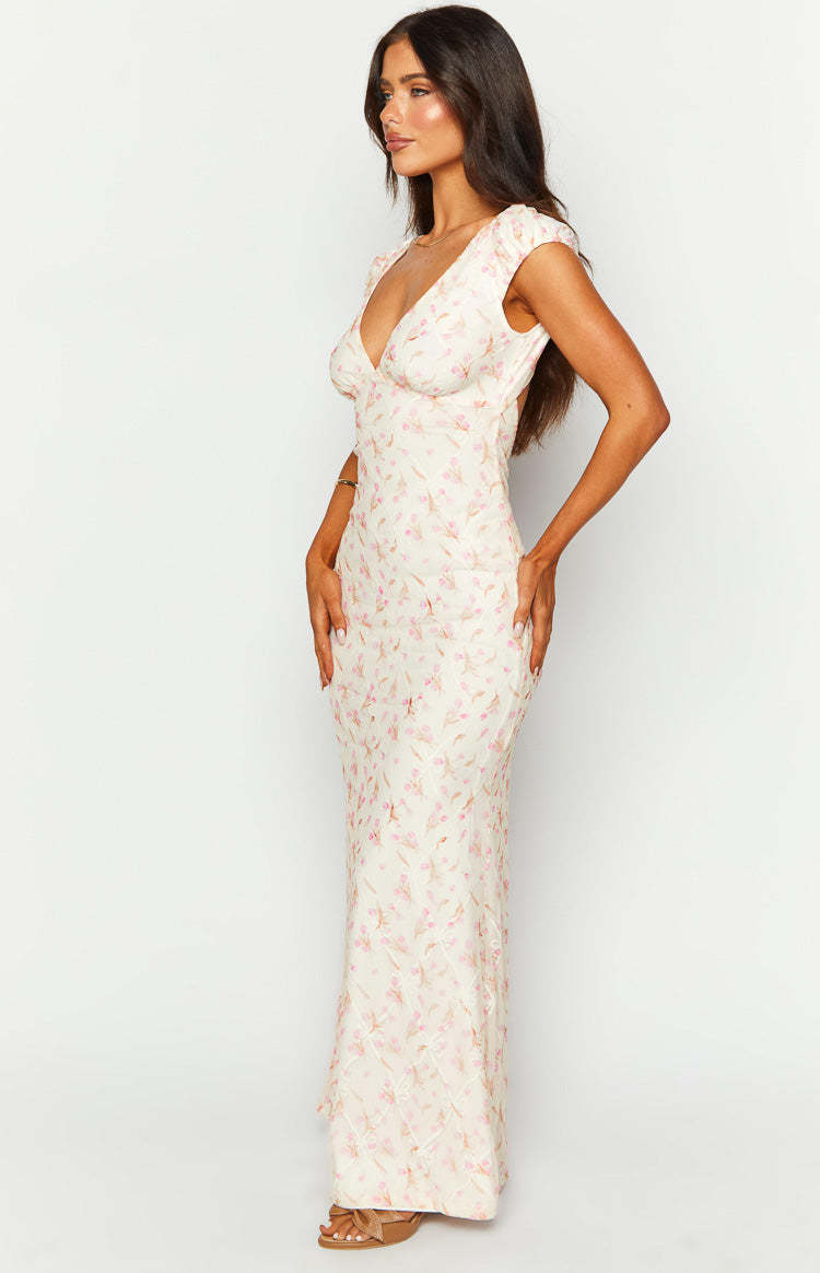 Cali White Floral Maxi Dress-Vavasi.All Rights Reserved.