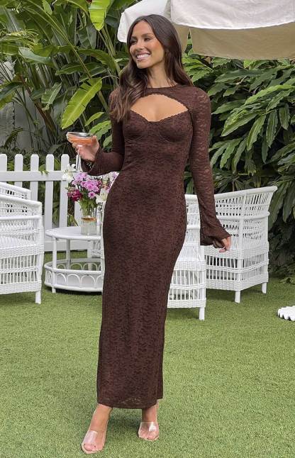 Camielle Brown Maxi Dress-Vavasi.All Rights Reserved.