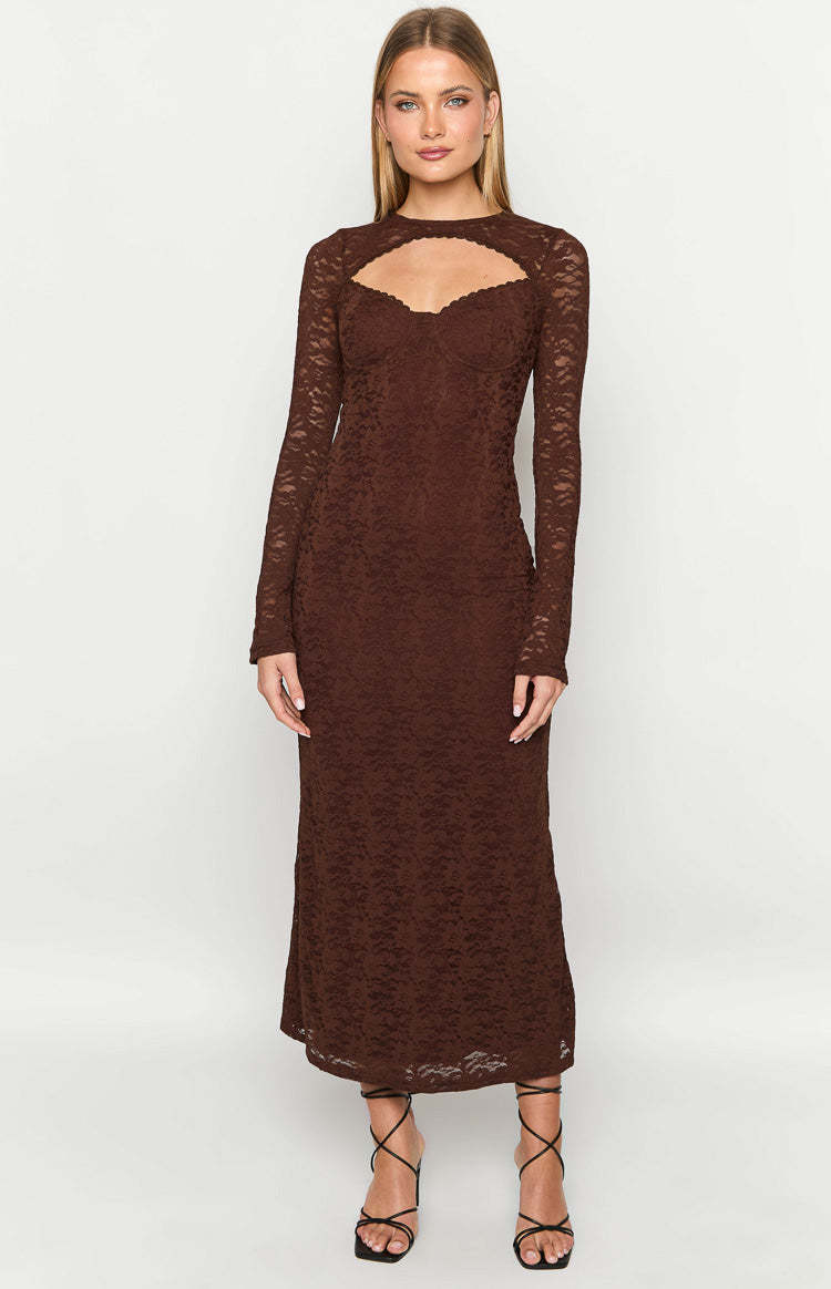 Camielle Brown Maxi Dress-Vavasi.All Rights Reserved.