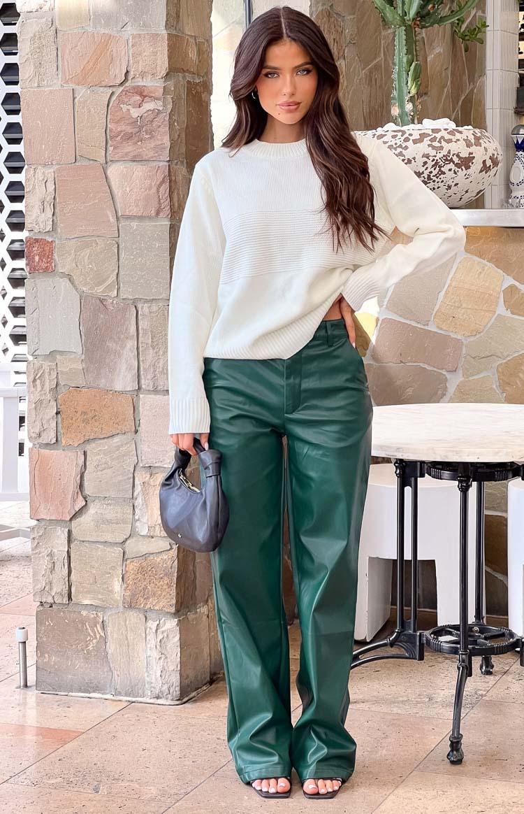 Cool Shade Forest Green PU Pants-Vavasi.All Rights Reserved.