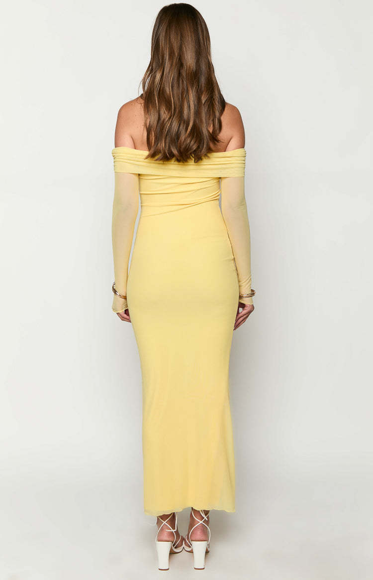 Coraline Yellow Long Sleeve Maxi Dress-Vavasi.All Rights Reserved.