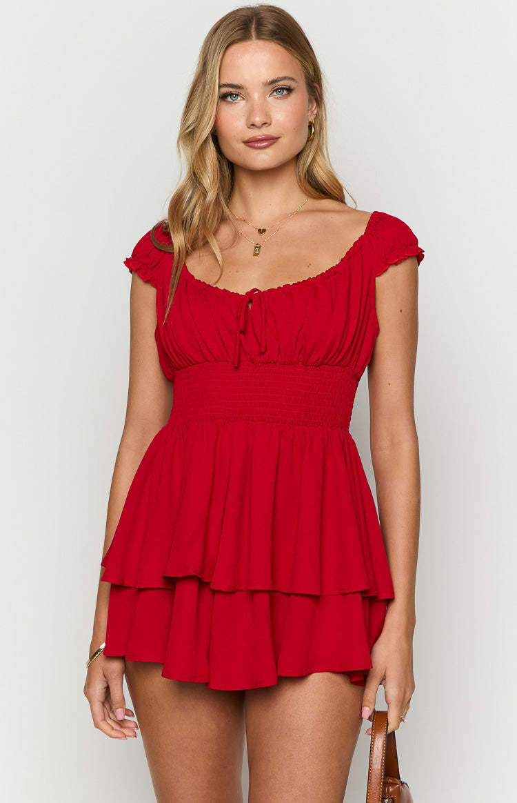 Deya Red Playsuit-Vavasi.All Rights Reserved.