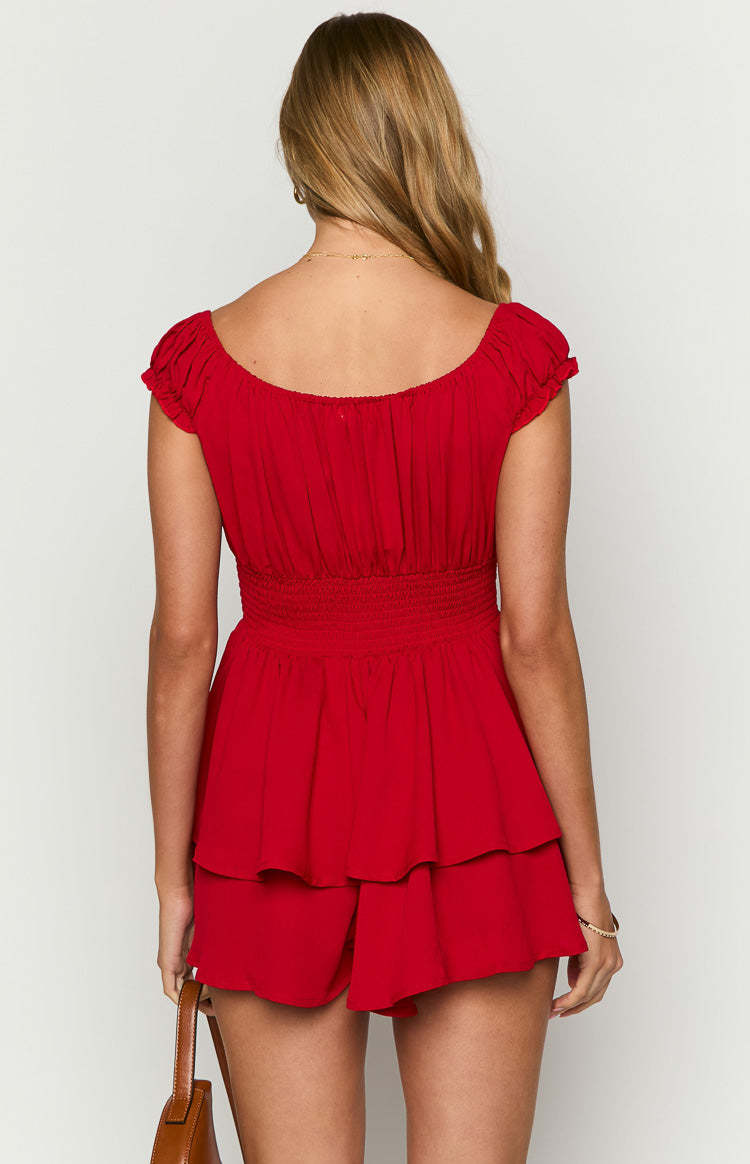 Deya Red Playsuit-Vavasi.All Rights Reserved.