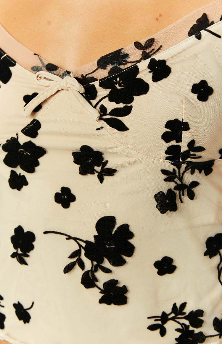 Dylan Black and Beige Mesh Top-Vavasi.All Rights Reserved.