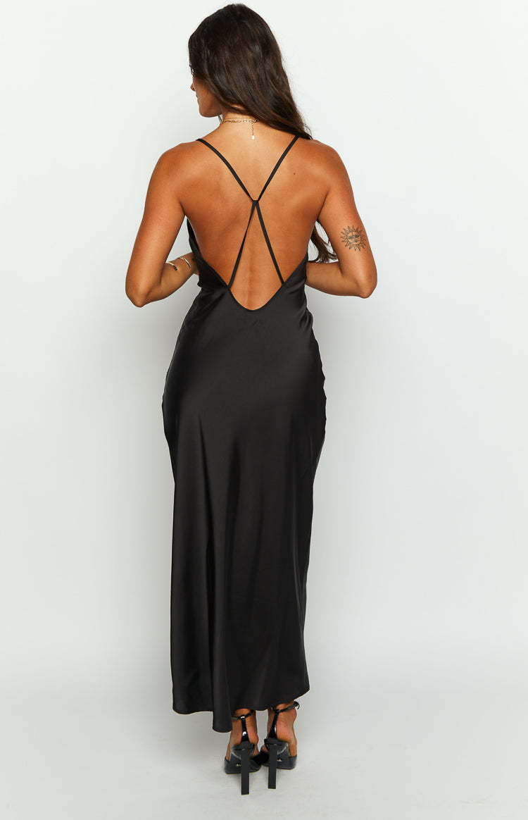 Elery Black Midi Dress-Vavasi.All Rights Reserved.