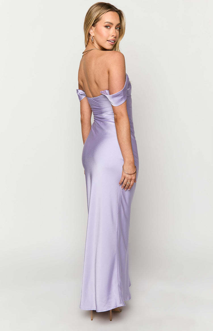 Ella Lilac Off Shoulder Maxi Formal Dress-Vavasi.All Rights Reserved.