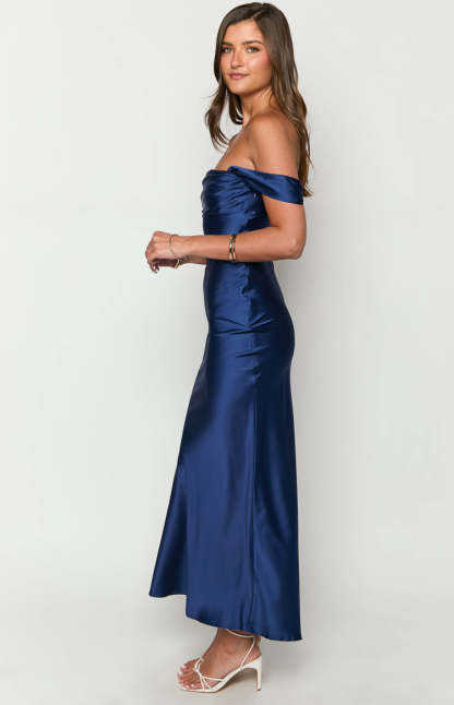 Ella Navy Off Shoulder Formal Maxi Dress-Vavasi.All Rights Reserved.