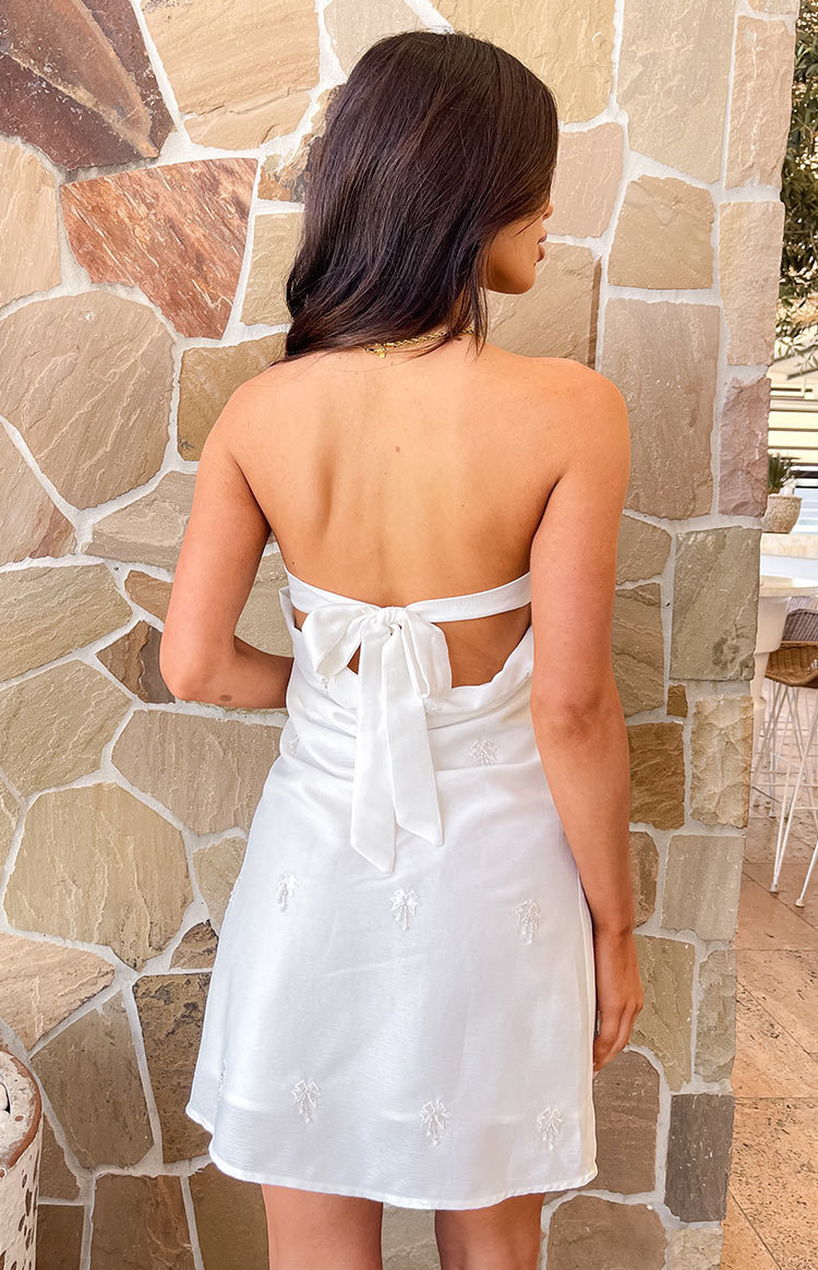 Ellie White Embellished Strapless Mini Dress-Vavasi.All Rights Reserved.