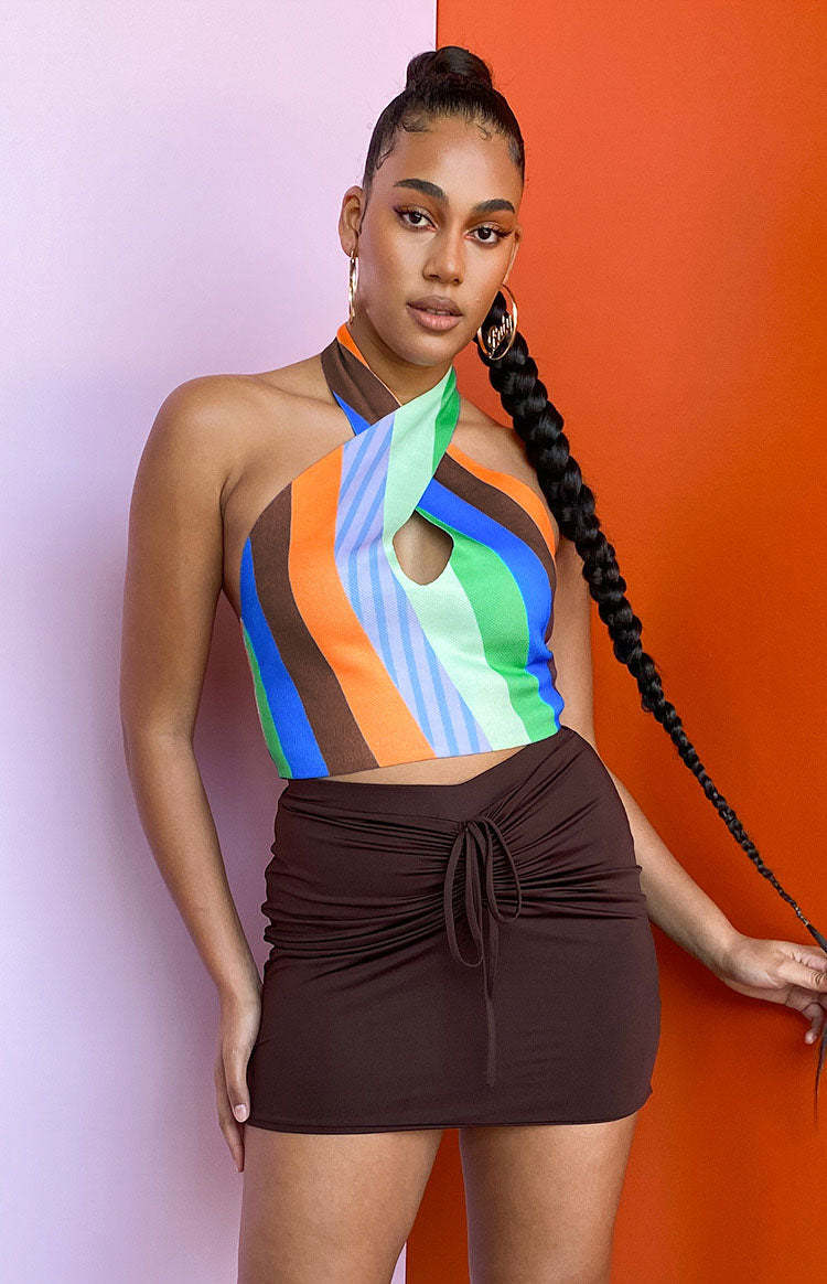 Flirtini Halter Crop Multi-Vavasi.All Rights Reserved.
