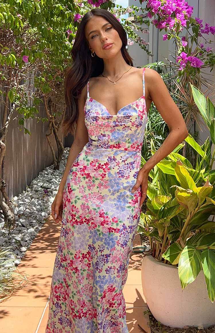 Laufry Yellow Floral Print Maxi Dress-Vavasi.All Rights Reserved.
