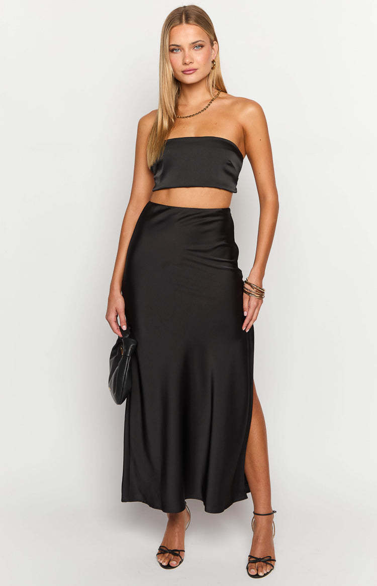 Genevieve Black Maxi Skirt-Vavasi.All Rights Reserved.