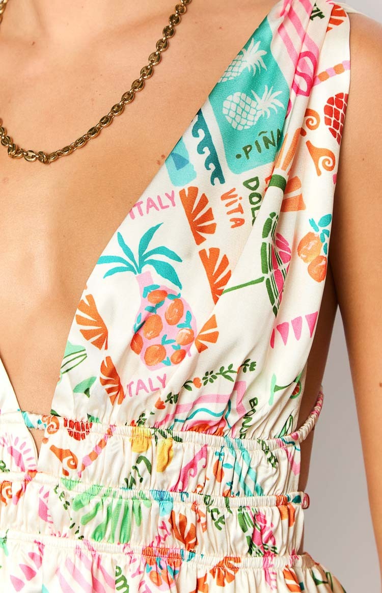 Genovia Dolce Vita Print Mini Dress-Vavasi.All Rights Reserved.