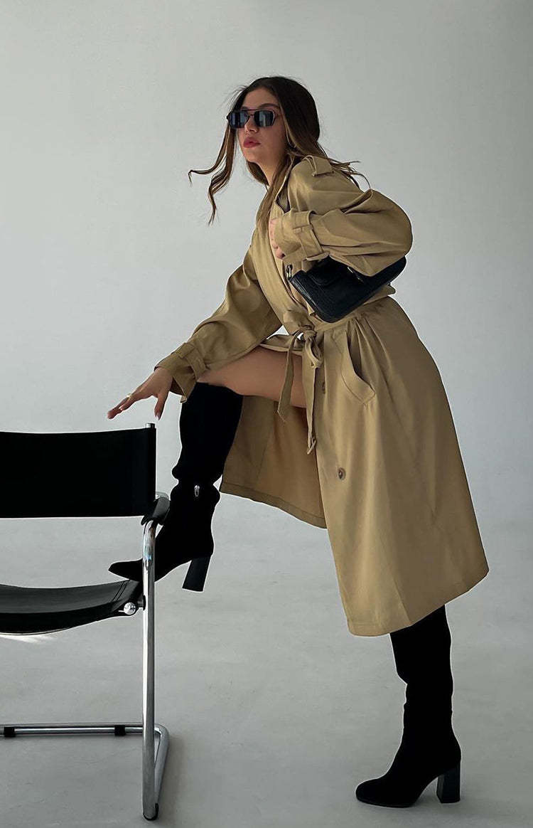 Giselle Beige Trench Coat-Vavasi.All Rights Reserved.